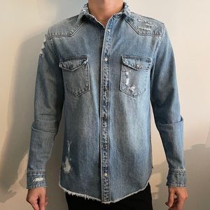 ZARA denim shirt, button clasps